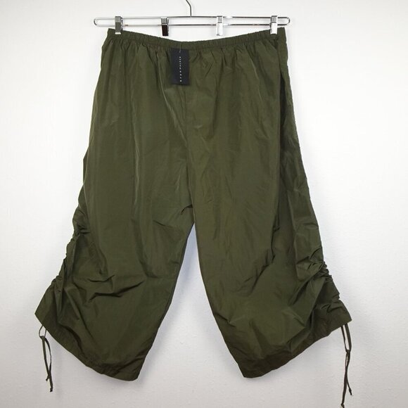 Bryn Walker Side Ruched Pants Women's Plus Size 3X Green Wide Leg Made in USA - Picture 5 of 10